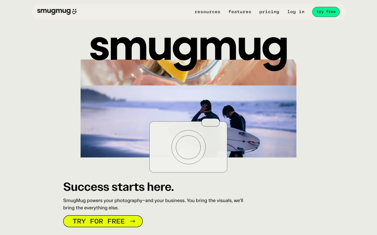 Screenshot of SmugMug