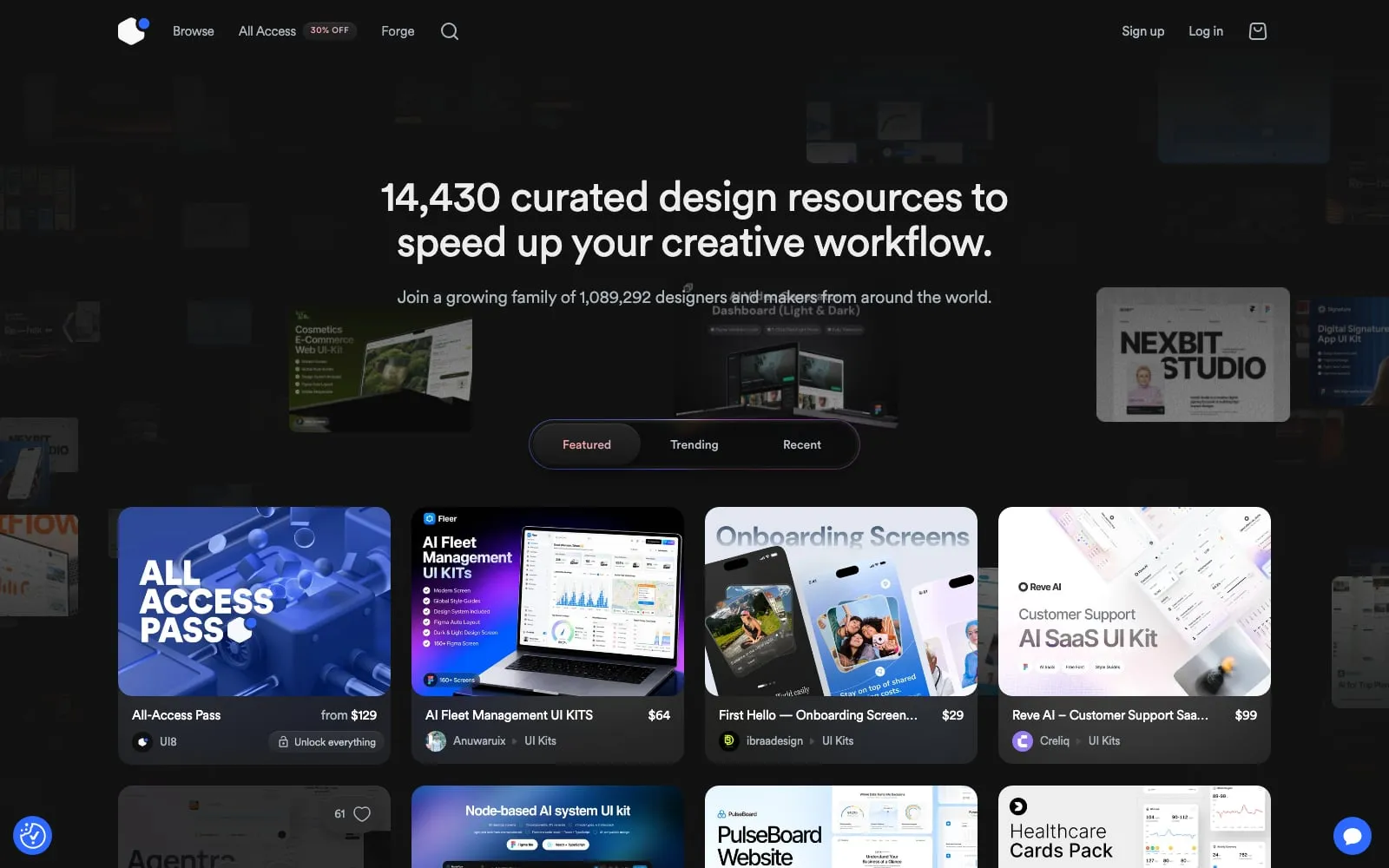 Screenshot of UI8