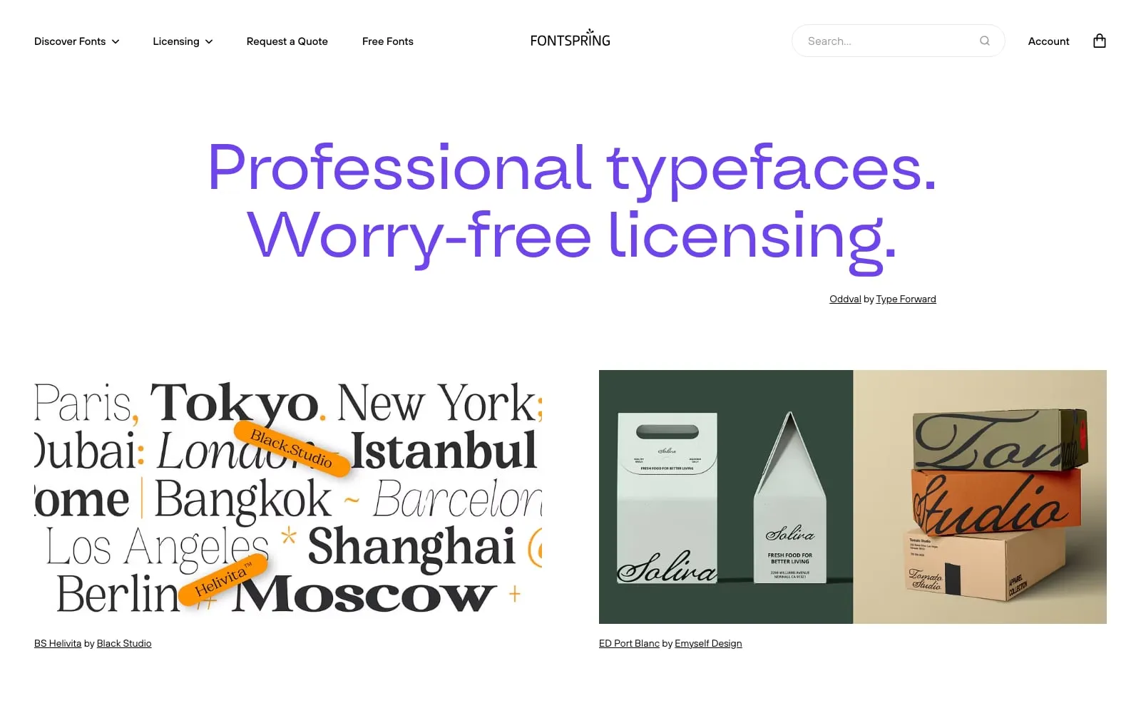Screenshot of Fontspring