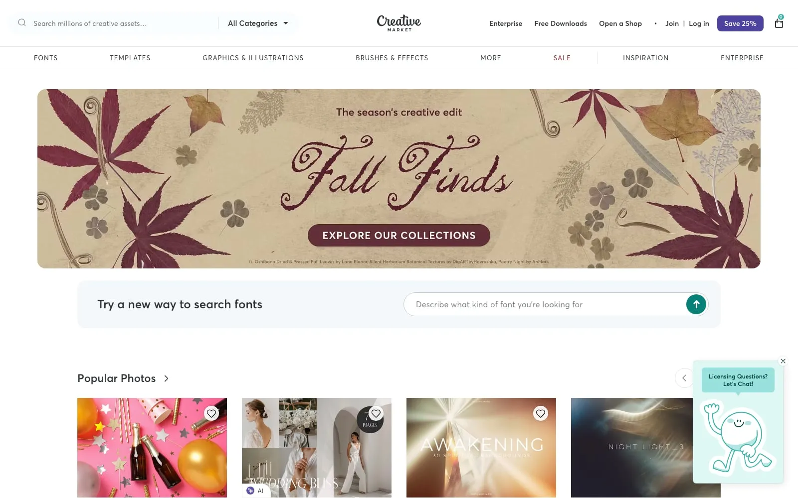Screenshot of Creative Market