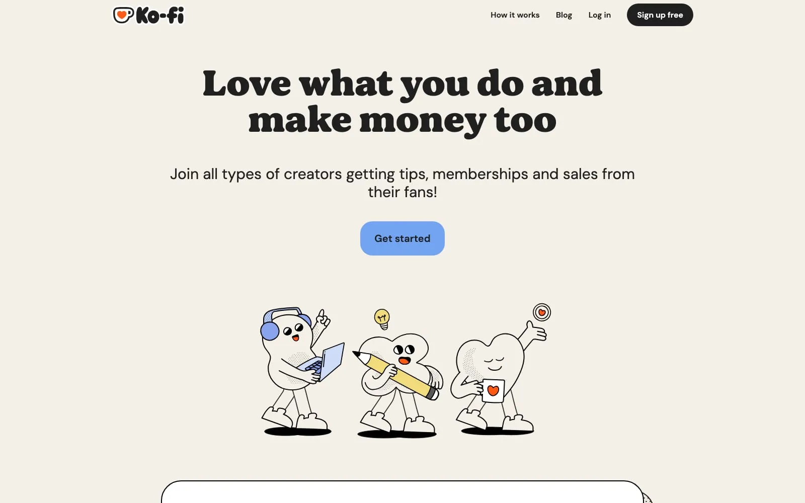 Screenshot of Ko-fi