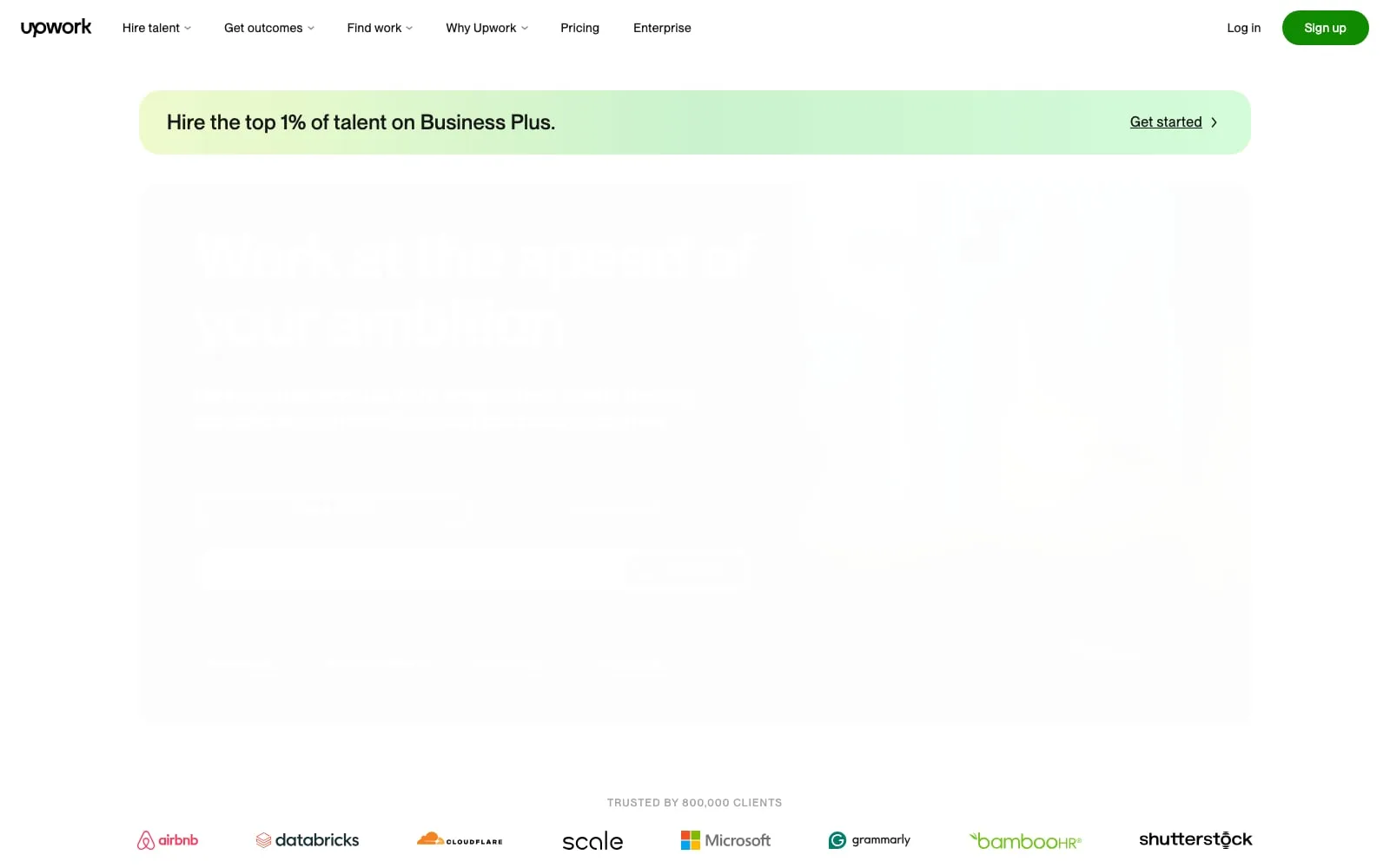 Screenshot of Upwork