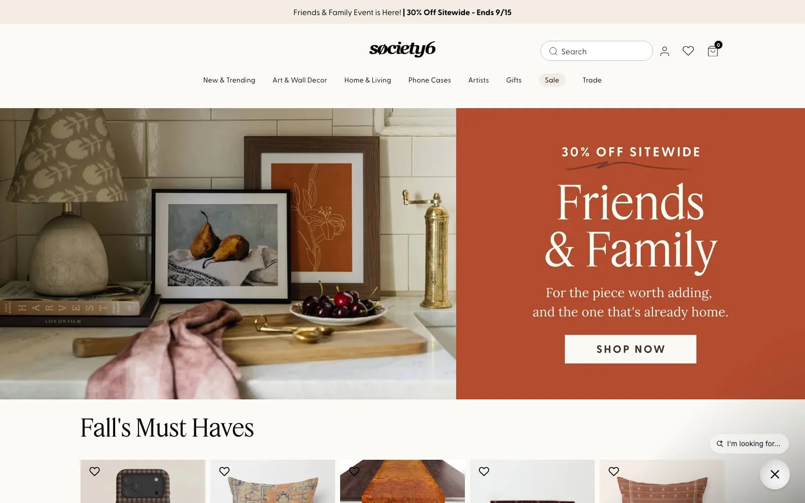 Screenshot of Society6