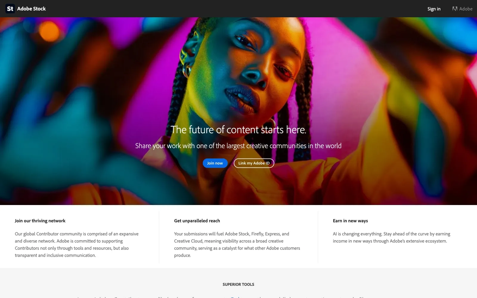 Screenshot of Adobe Stock Contributor