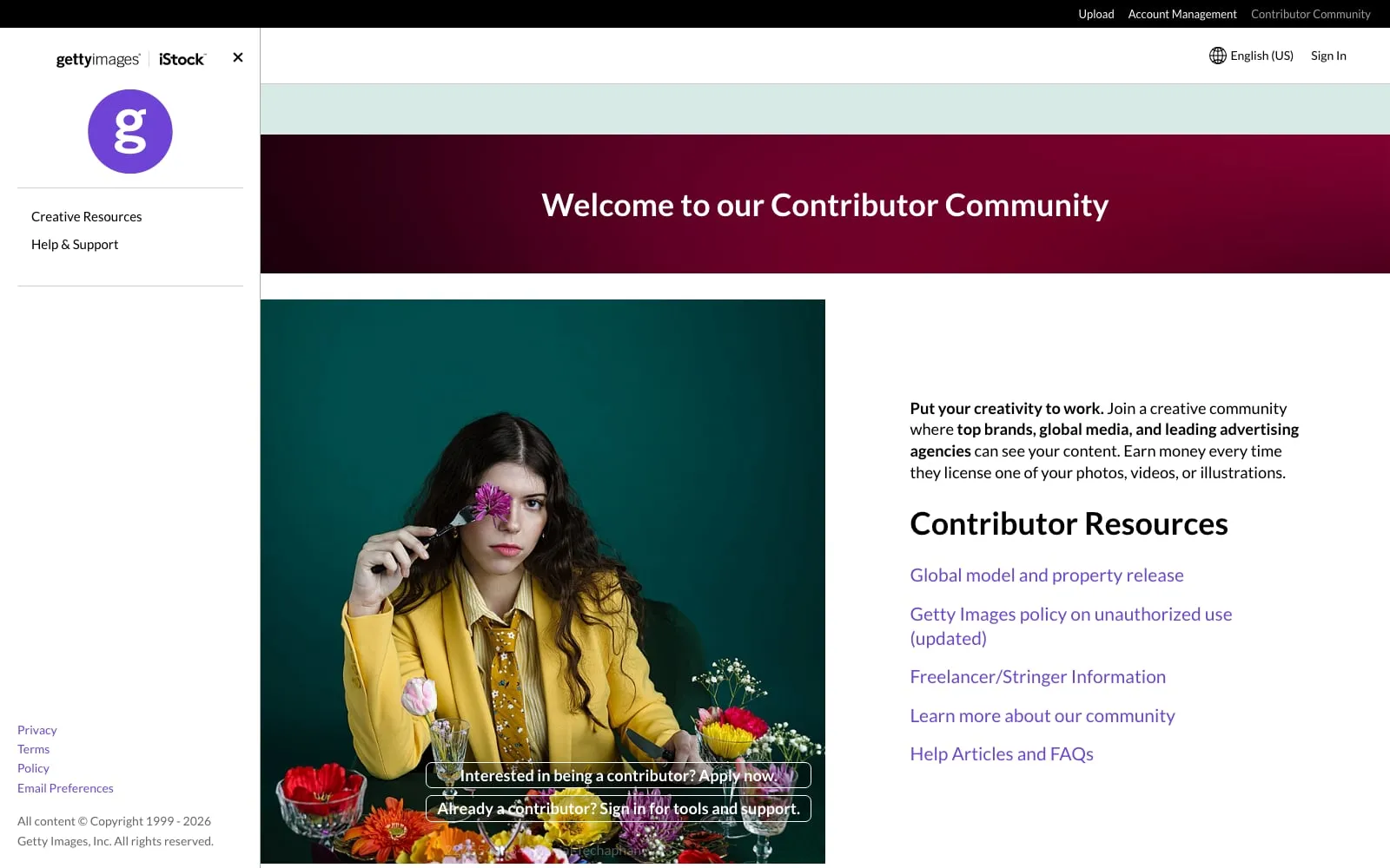 Screenshot of Getty Images & iStock