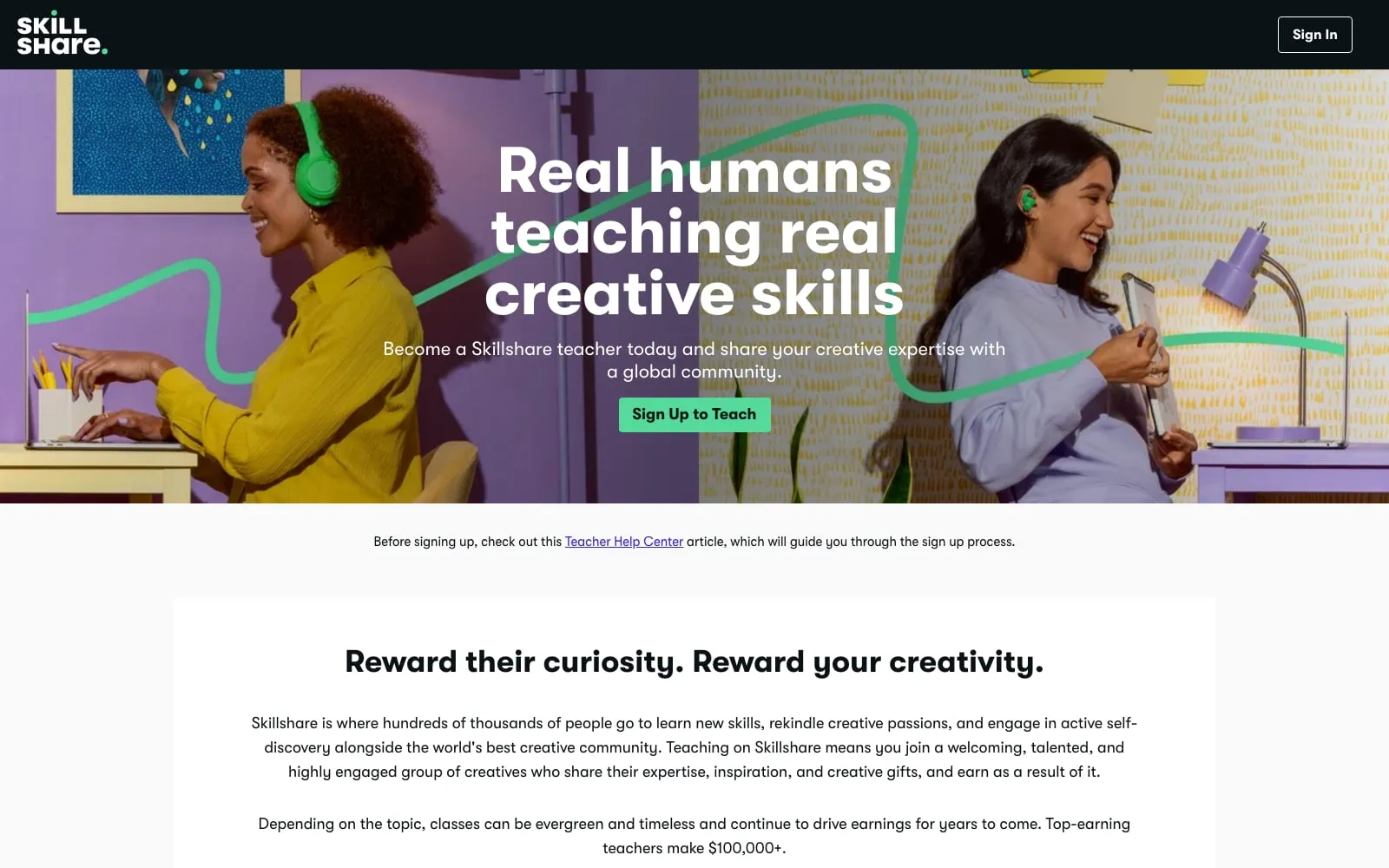 Screenshot of Skillshare