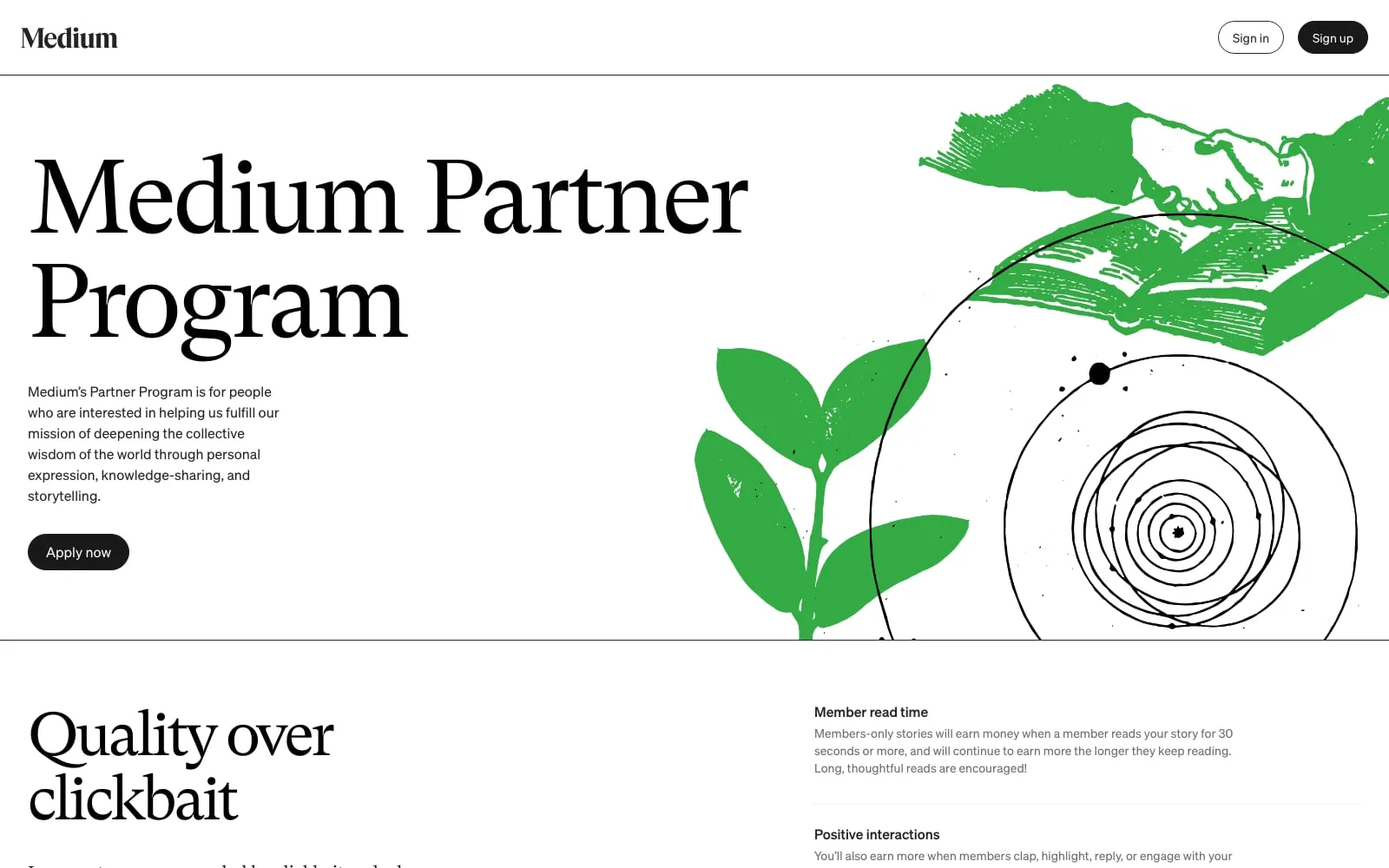 Screenshot of Medium Partner Program