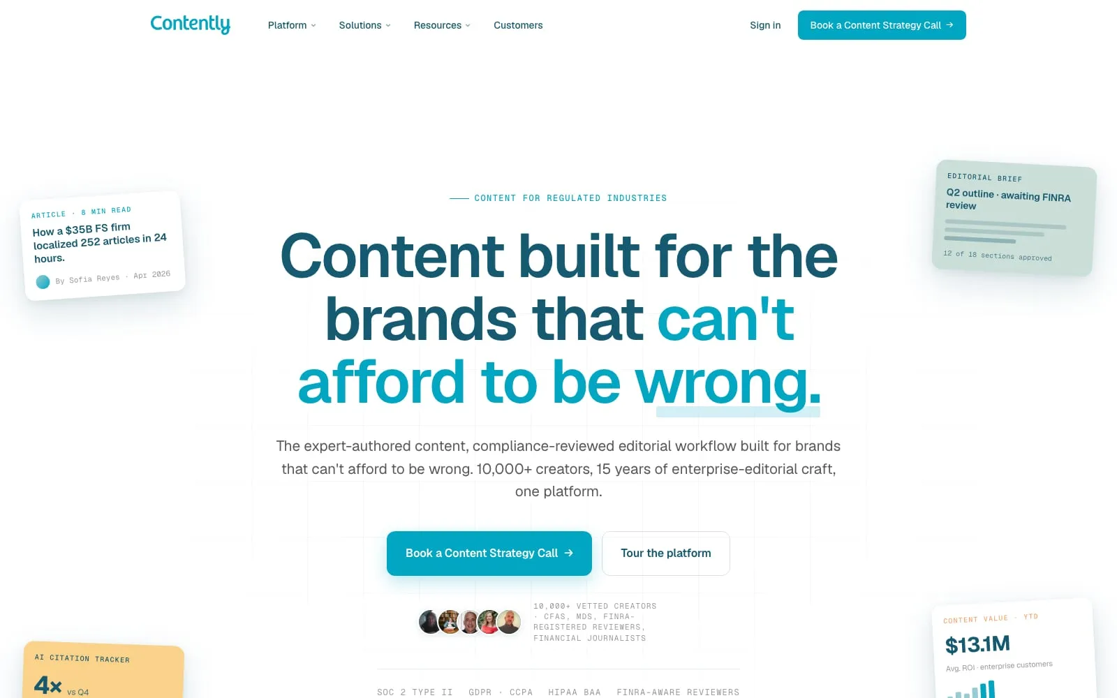 Screenshot of Contently