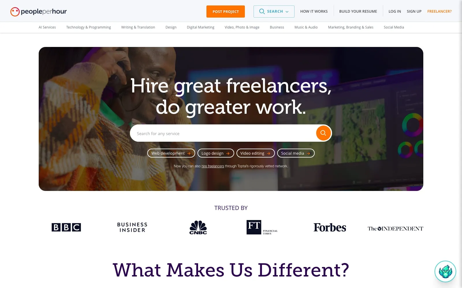 Screenshot of PeoplePerHour