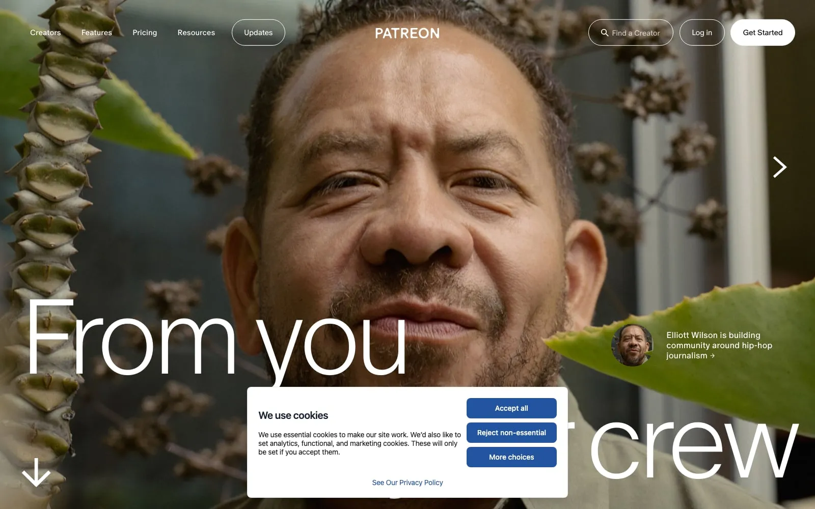 Screenshot of Patreon