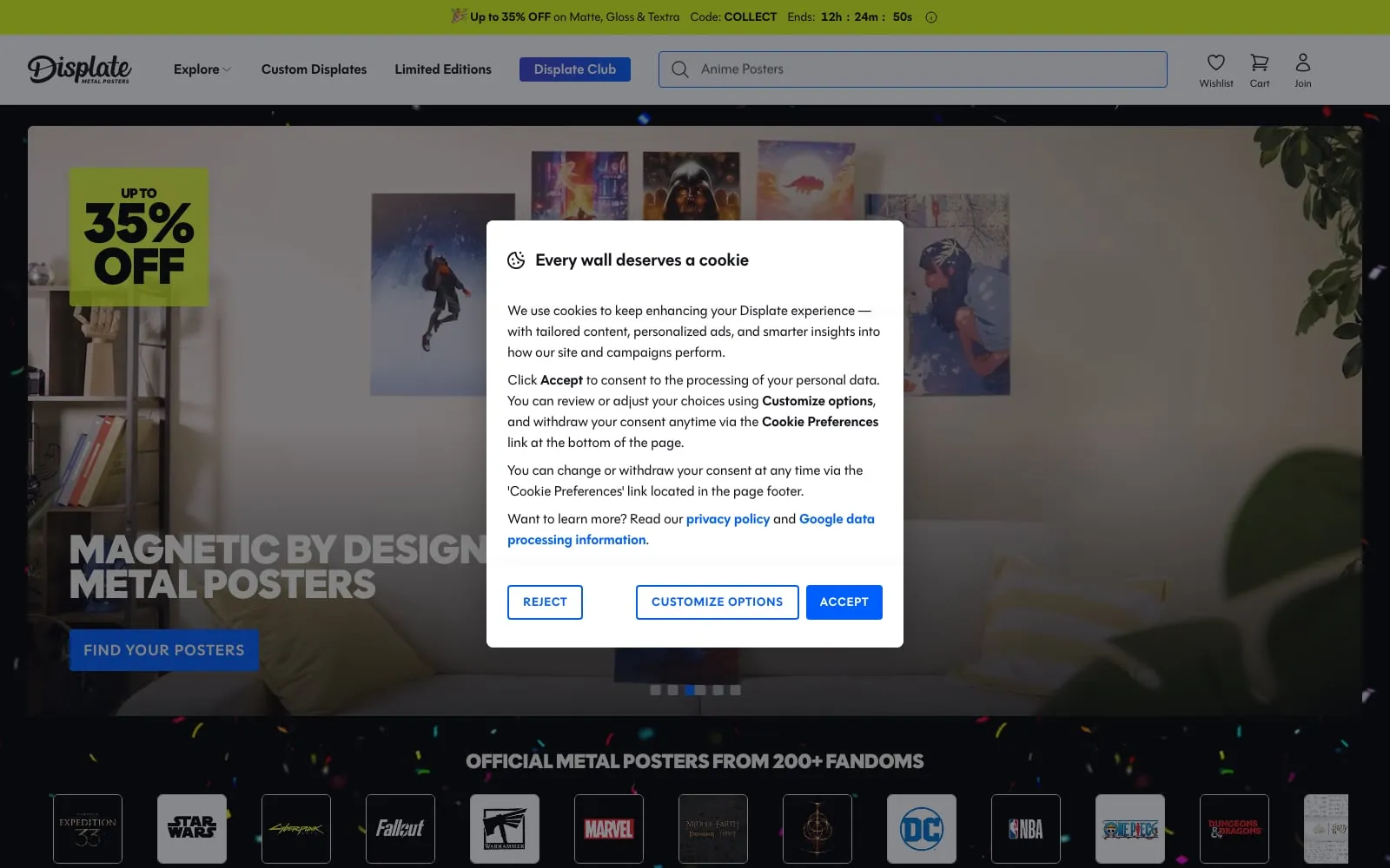 Screenshot of Displate