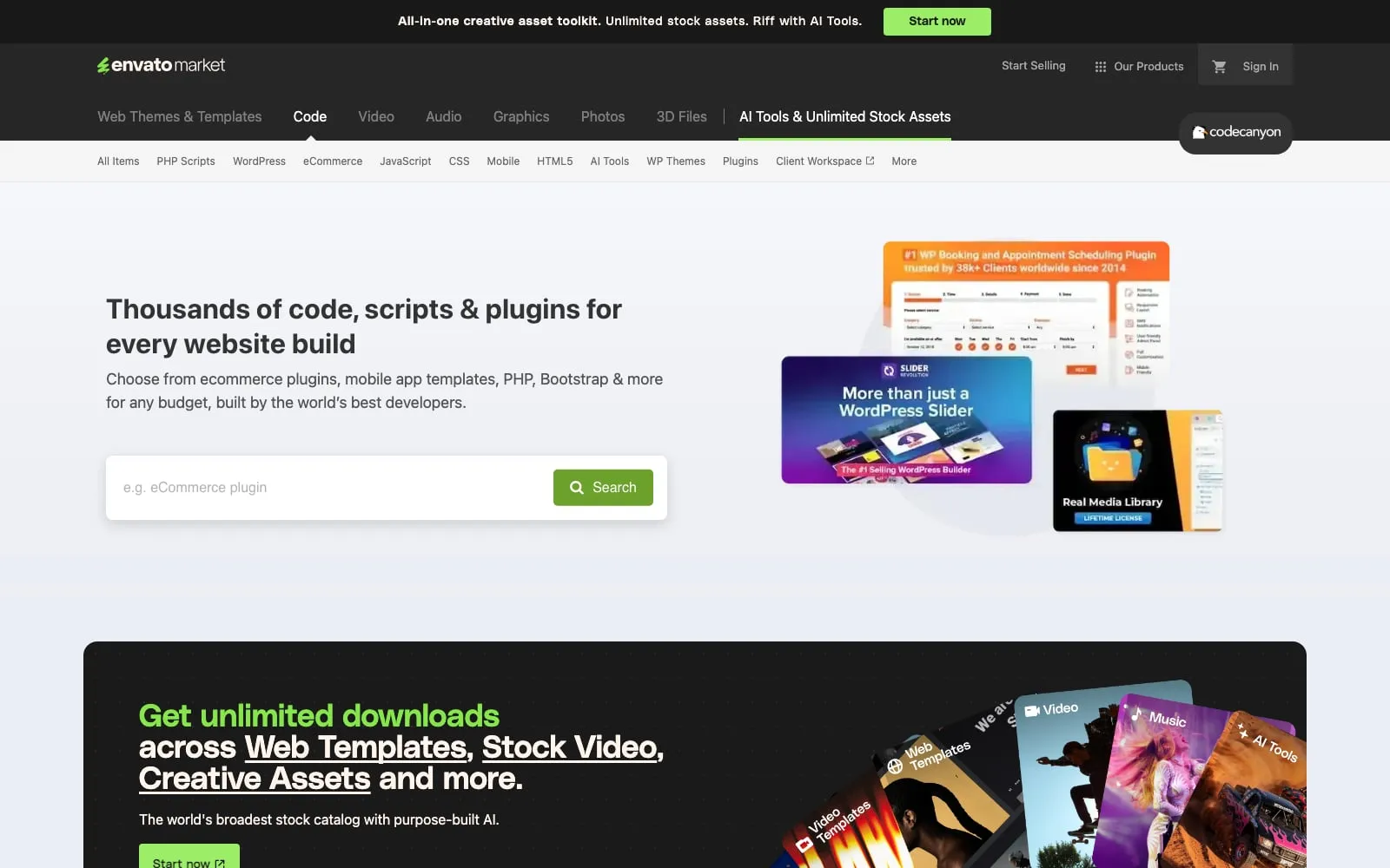 Screenshot of CodeCanyon