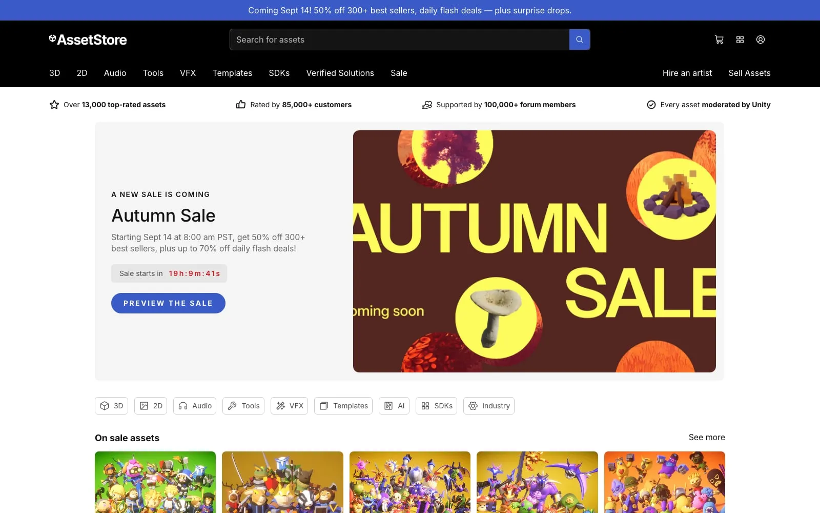 Screenshot of Unity Asset Store