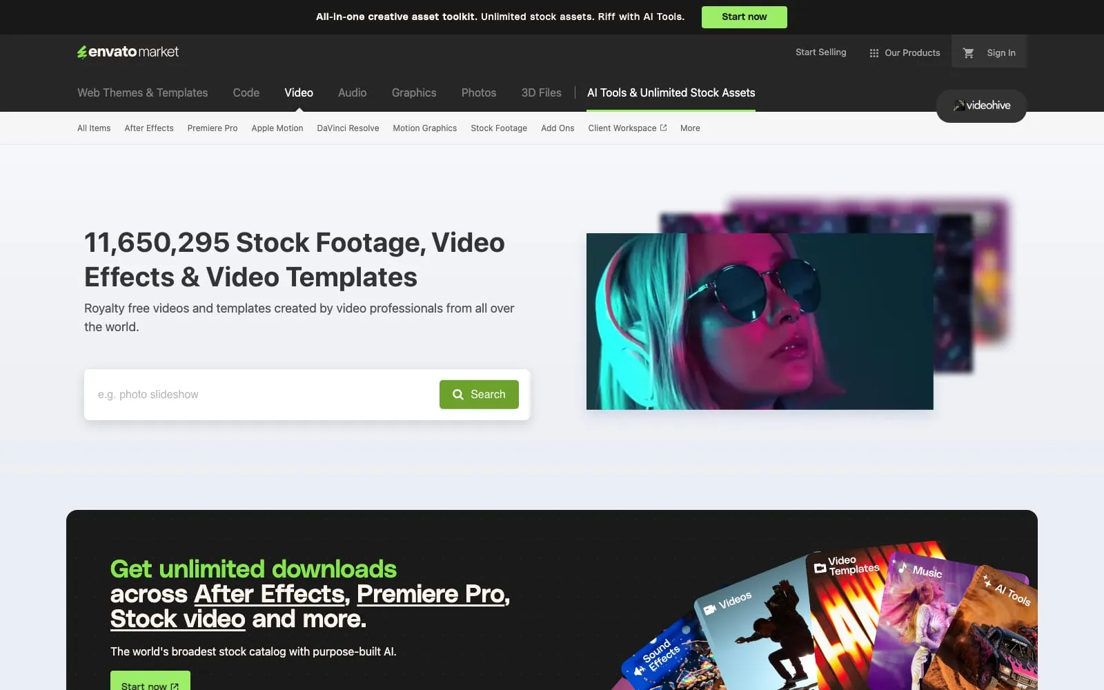 Screenshot of VideoHive