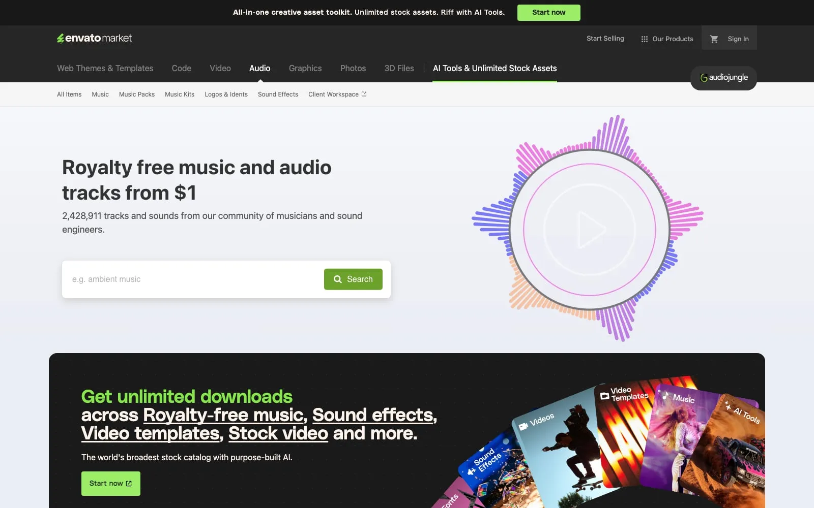 Screenshot of AudioJungle